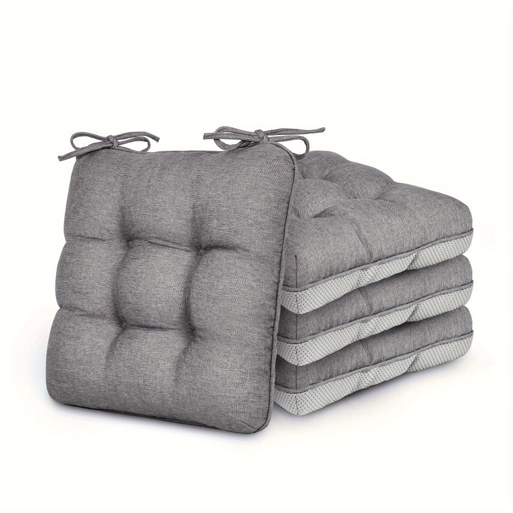 Memory Foam Chair Cushions 4/8 Pack, Non-Slip Seat Pads for Dining Chairs, Kitchen, Office & Patio ¨C Indoor Outdoor Chair Pads M/L Size