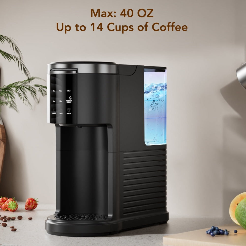 Single Serve Coffee Maker K-Cup Pod & Ground Coffee Compatible 1200W Coffee Machine 40Oz Water Tank Self-Clean Quick Heating for Home Office Kitchen