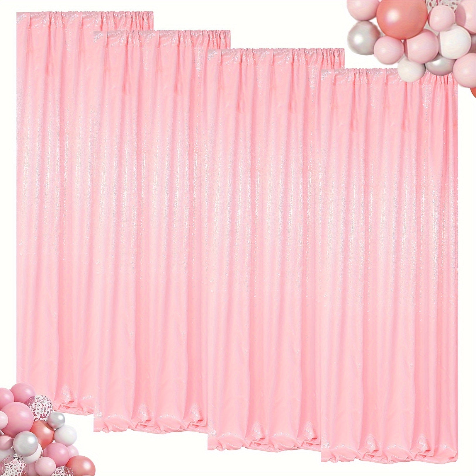 Sequin Backdrop Curtain for Party Wedding - 4x8ft Shimmering Glitter Curtain for Birthday Photo Booth Stage Decoration, Easy Hang, Multi-Color