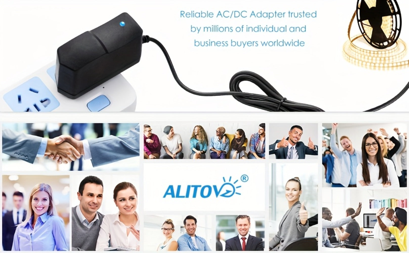 Universal 5V 2A Power Adapter 9-in-1 with 8 Tips - AC/DC 10W Power Supply Type-C Micro-USB Barrel Connectors for Router CCTV LED Strip TV Box