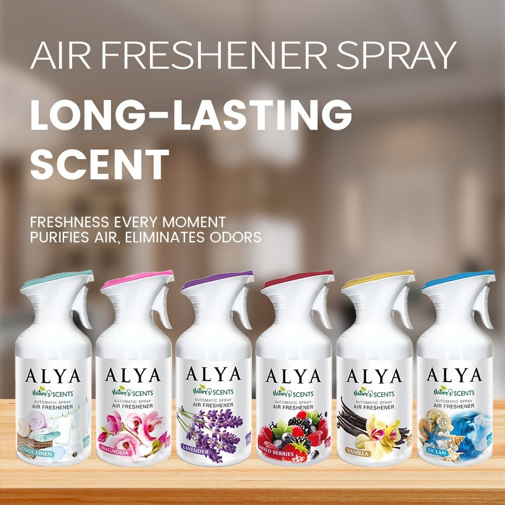 Air Freshener Spray 8.45 oz Aromatherapy Room Spray 1pc or 3pc - 6 Scents Lavender, Vanilla, Cool Linen, Ocean, Mixed Berries & Magnolia, Odor Eliminator for Home, Car, Office, Bathroom, Fabric & Closet