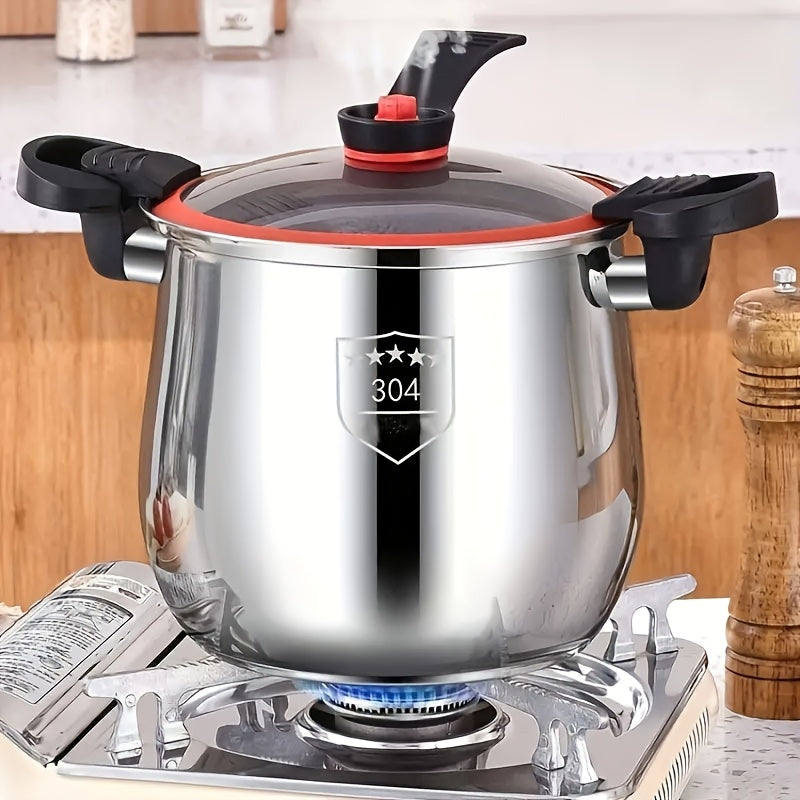 304 Stainless Steel Stew Pot Large Capacity ¨C Food-Grade Non-Stick Multipurpose Cooker | Induction & Gas Stove Compatible Soup Pot for Home Kitchen | Durable Even-Heating Cooking Pot
