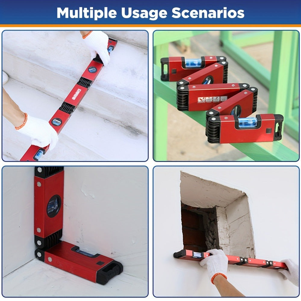 Folding Level Multifunction Multi-Angle Measurement Woodworking Tool Foldable Post Level Precise Leveling Any Position for Home Renovation DIY Carpentry Holiday Gift