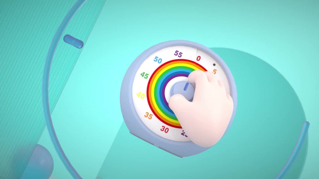 Visual Timer 60 Minute Countdown Silent Tomato Timer Rainbow Pattern for Classroom Office Kitchen Desktop Time Management Tool Battery Powered