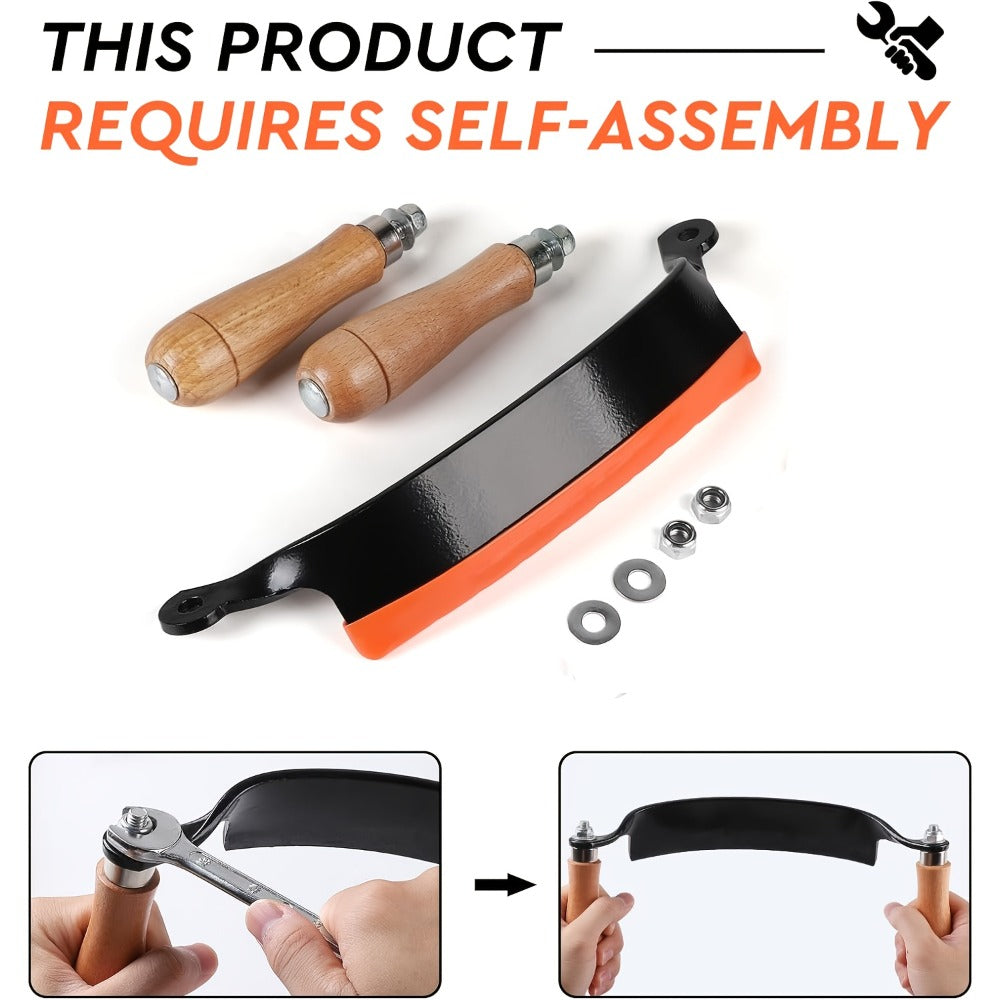 Draw Knife Woodworking Tool Curved, 5¡± 8¡± 10¡± Drawknife Debarking Shave Tool with Ergonomic Handle, Wood Bark Stripper for Timber Framing, Wood Turning, Carving & Log Peeling