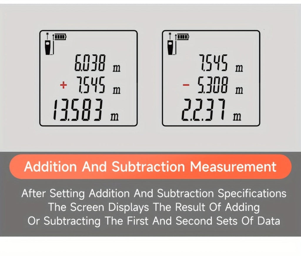 Digital Laser Rangefinder 50M 70M 100M 120M Laser Distance Meter Tape Measure Range Finder for Construction DIY Outdoor Contractor Gift