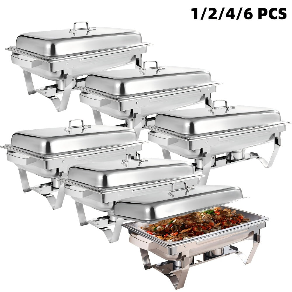 Chafing Dishes Buffet Set 9QT Stainless Steel Food Warmer Trays for Parties Hotel Christmas - 1/2/4/6/8 Pack