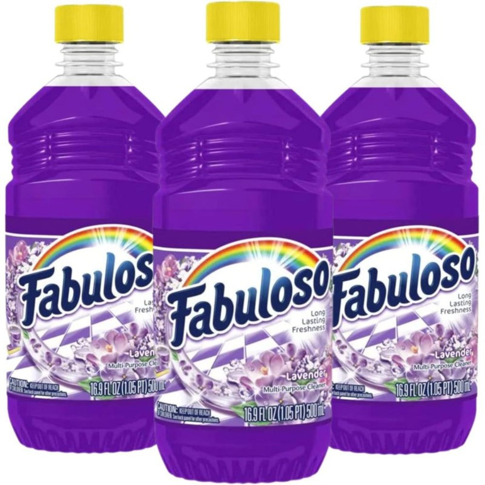 All Purpose Cleaner Lavender Scent 3 Pack (16.9 Fl Oz Each), Fabuloso Multi-Surface Floor Cleaner with Calming Lavender Fragrance ¨C Powerful Dirt & Grime Remover for Floors, Tiles, Bathrooms & Kitchens
