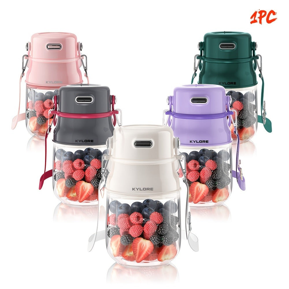 Personal Blender USB-C Rechargeable 27oz - 10-Blade Portable Smoothie Blender with Shoulder Strap, 70W Dual Battery, Safety Lock, Dishwasher Safe, for Shakes, Protein Drinks, Gym & Travel, Pink or Gray