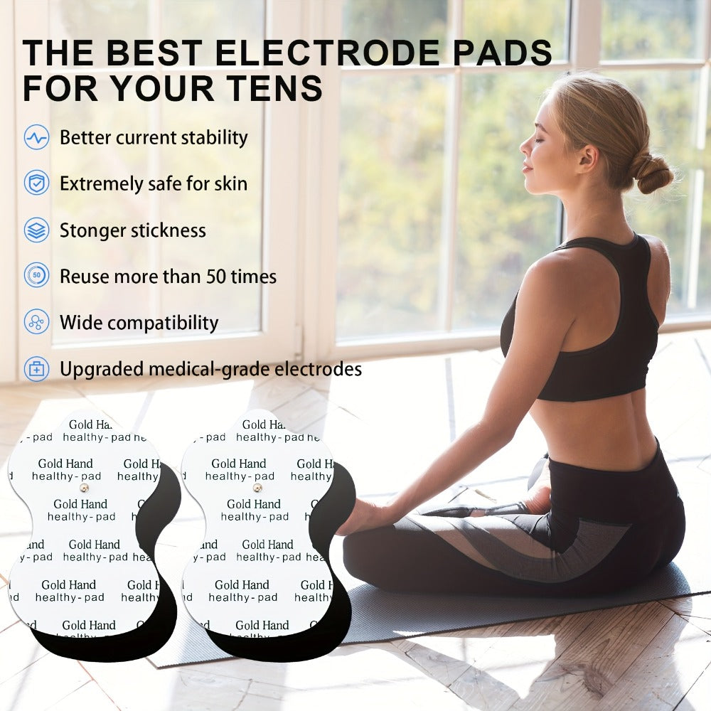 TENS EMS Electrode Pads 35mm Snap Reusable Replacement Pads Highly Conductive Latex Free Non-Irritating Gel for TENS EMS Muscle Stimulator Units 10 20 40 80 Pcs Options