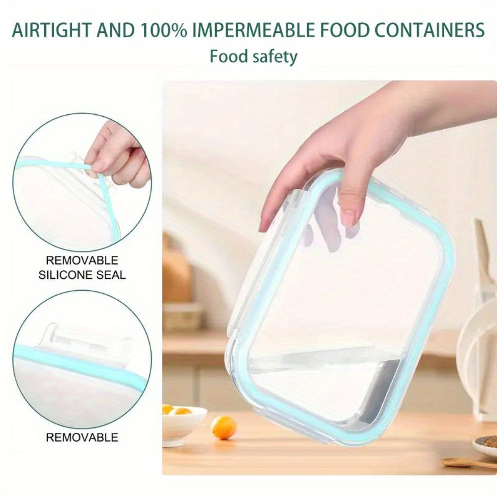 Glass Meal Prep Containers 16 Piece Set (8 Lids + 8 Containers) - Borosilicate Glass Food Storage with Leak Proof Lids, Oven Microwave Dishwasher Freezer Safe, BPA Free, Multiple Sizes