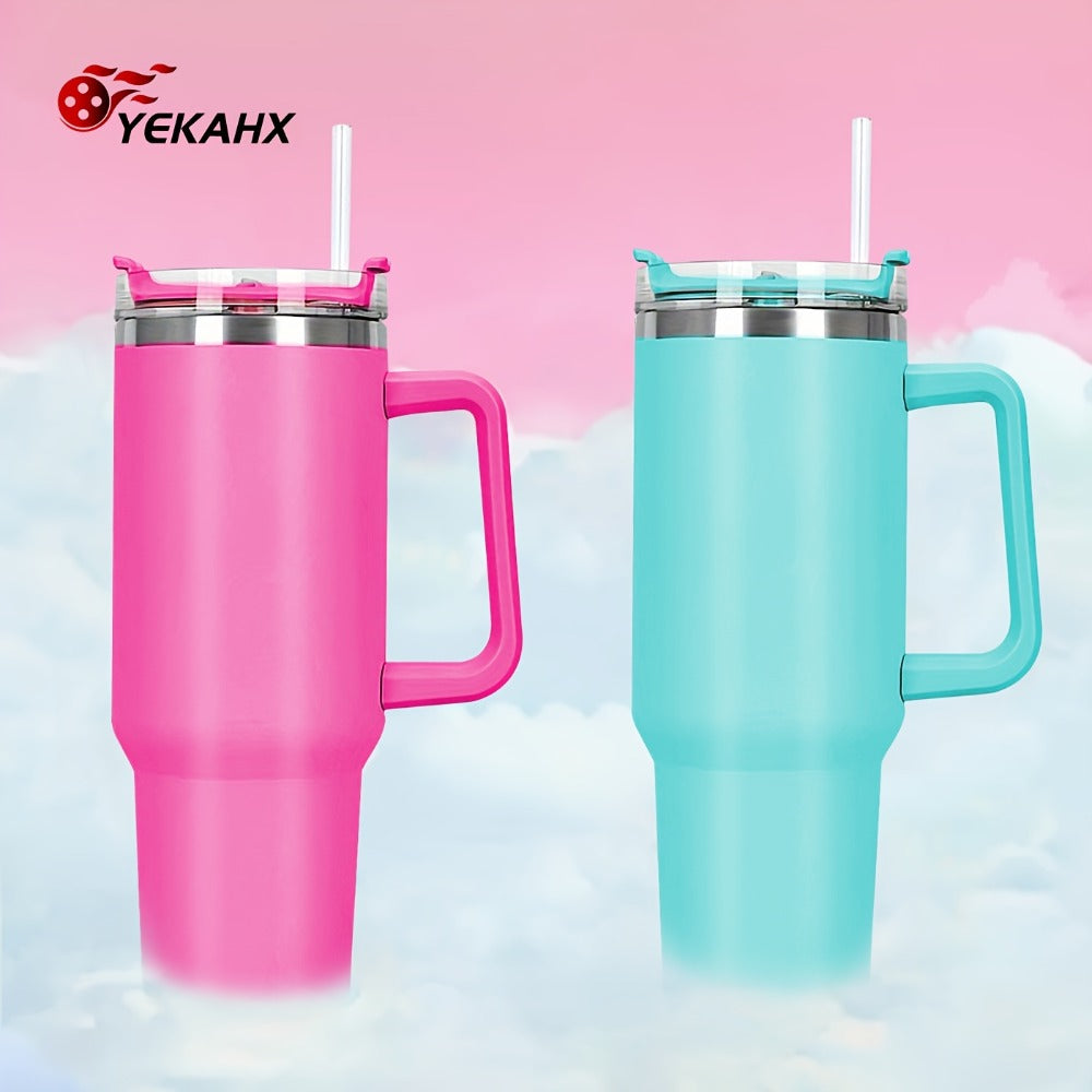 Water Bottle 40oz Stainless Steel with Lid and Straw - Leak Proof Insulated Cold Water Cup for Outdoor Sports Gym Hiking and Travel, Large Capacity Reusable Drink Bottle for Men and Women, Available in 6 Colors