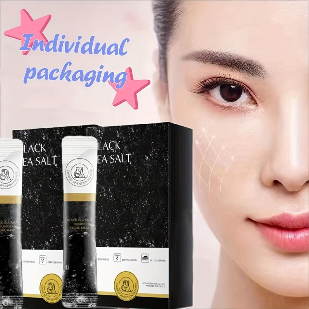 Black Sea Salt Bubble Mask with Nicotinamide, Moisturizing Foam Mud Mask Alcohol-Free for All Skin Types, Unisex Deep Cleansing Pore Purifying Face Mask ¨C Individual Portable Packs for Travel (12/24/36 Pack)
