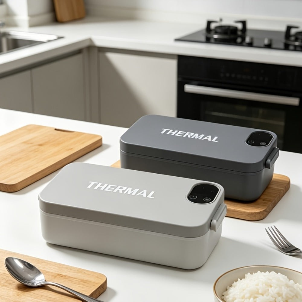 Electric Lunch Box Food Heater 3-in-1 USB Heated Bento Box, Stainless Steel Portable Warming Lunch Box with Adjustable Temperature, Thermal Insulated Leakproof Meal Prep Container for Office Travel Home