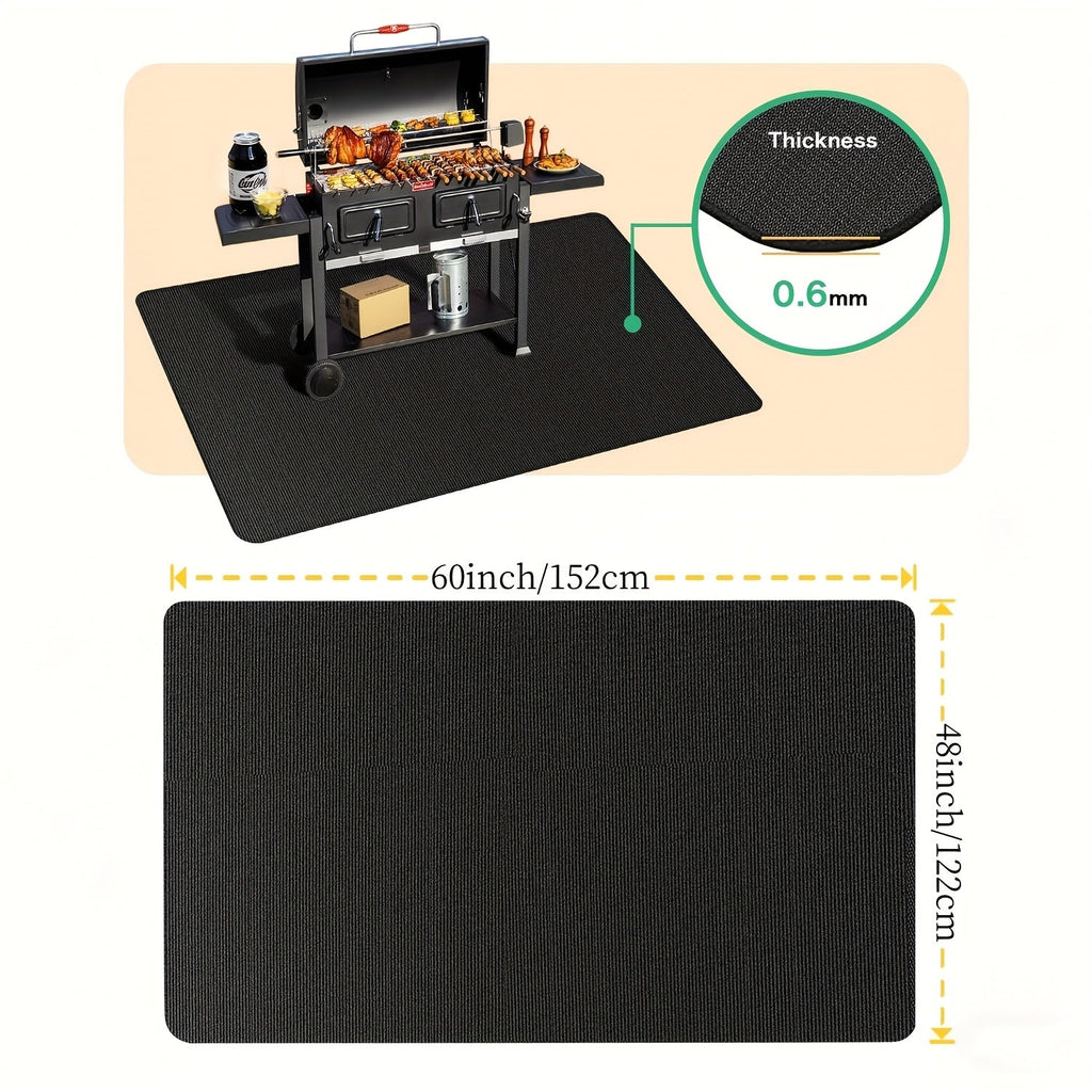 BBQ Grill Mat Fireproof & Heat Resistant - Double-Sided Fiberglass Grill Pad for Outdoor Grills, Fire Pits & Smokers | Waterproof Oil-Proof Deck & Patio Protector | Easy Clean BBQ Splatter Mat