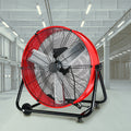 Industrial Floor Fan 24 Inch 9000 CFM Heavy Duty Drum Fan 3-Speed 360 Degree Tilt with Casters and Handle for Warehouse Garage Patio Workshop Gym Large Area Cooling
