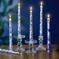 Taper Candles Blue White Porcelain 6-Pack 10 Inch | Dripless Unscented Soy Wax Chinoiserie Candlesticks 8-12 Hour Burn for Weddings Christmas Dinner Table Home Decor Centerpiece