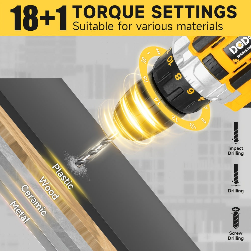 Cordless Impact Drill Set 12V / 21V Electric Drill Kit ¨C 45Nm Torque, 2-Speed, Keyless Chuck, LED Light, Battery & Charger Included, Up to 115pcs Accessories for Home Repair, DIY & Construction