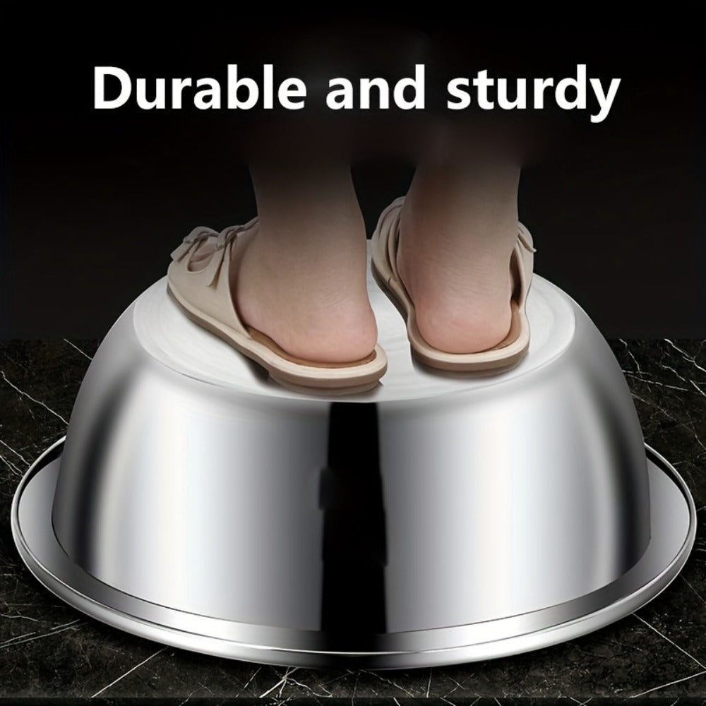 Stainless Steel Mixing Bowl Large 15.75 Inch with Footed Base ¨C Rust-Resistant Salad Bowl, Vegetable & Fruit Washing Basin, Soaking Tub & Dish Pan for Home Kitchen, Durable & Easy to Clean