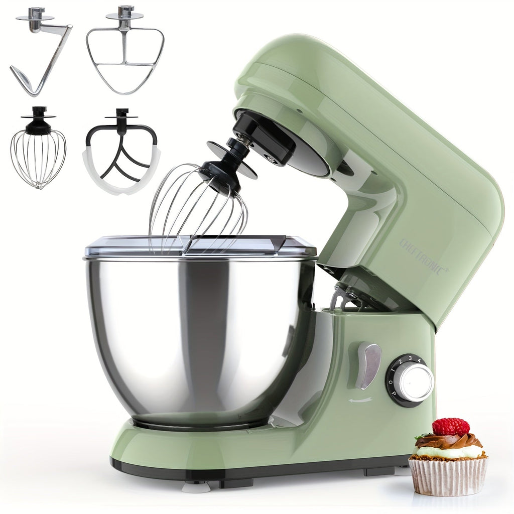 Stand Mixer 4.5 Qt Tilt-Head 500W Electric Kitchen Mixer 6-Speed Multifunctional with Dough Hook Whisk Flat Beater Household Baking Mixer Green US Plug