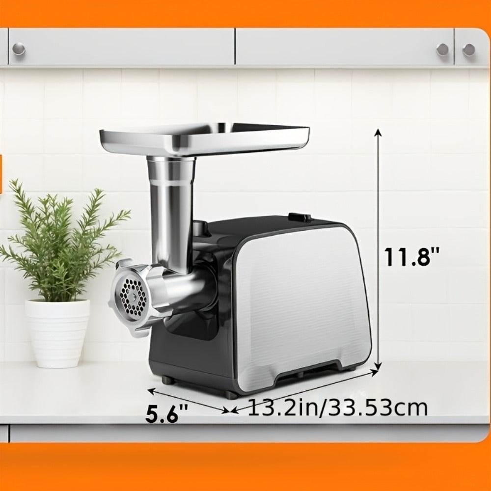 Heavy Duty Electric Meat Grinder & Sausage Stuffer ¨C Stainless Steel with 2 Blades, 2 Cutting Plates, Sausage Tube & Kubbe Kit for Home Butcher & Meal Prep
