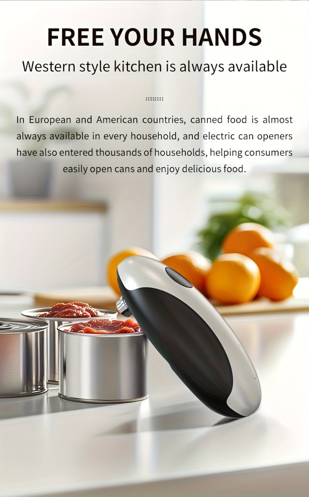 Electric Can Opener One-Touch Automatic ¨C USB Rechargeable, Smooth Edge Safety, Auto Power-Off, Cordless for Kitchen, Camping & Seniors