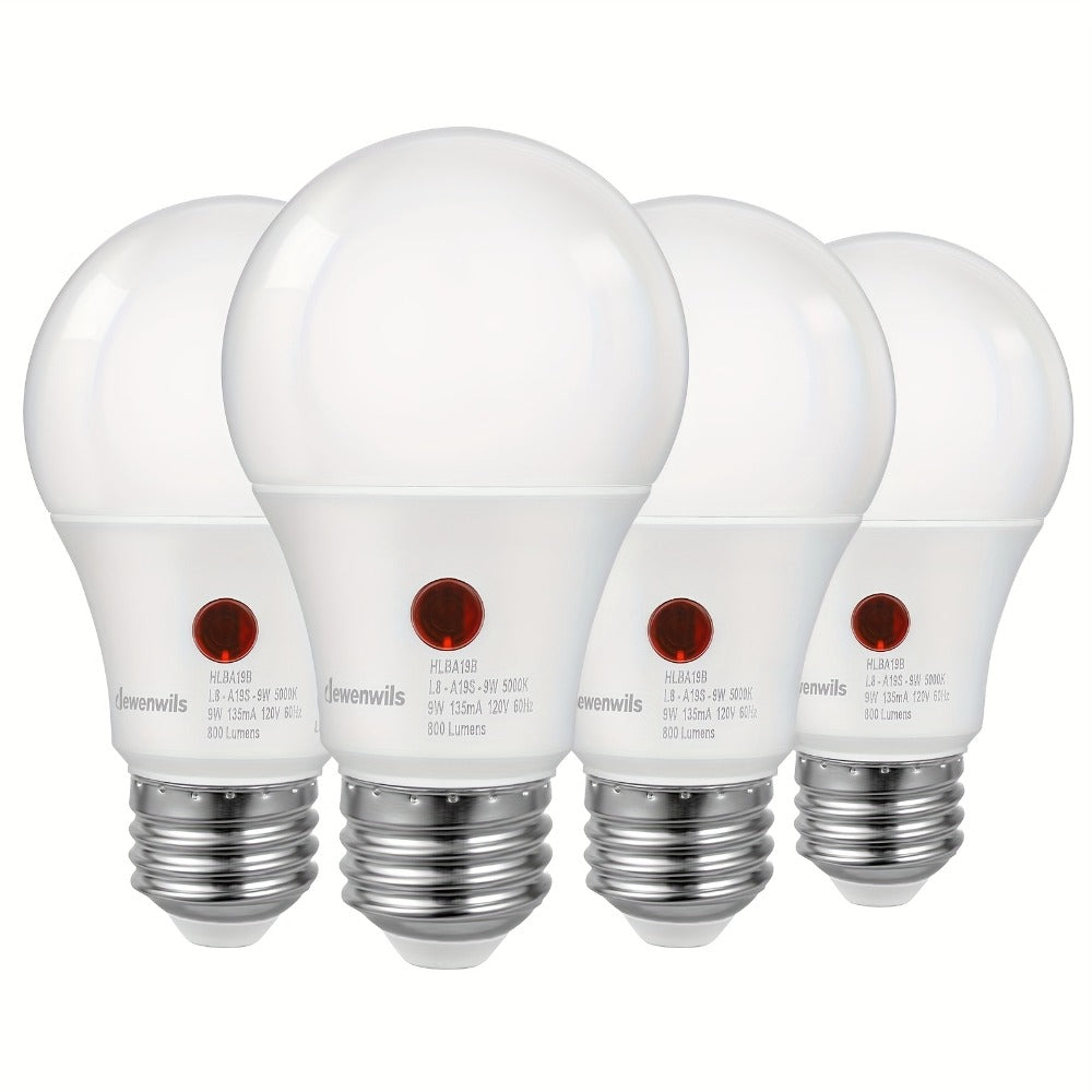 Dusk to Dawn Light Bulbs, A19 E26 Auto On Off Photocell Sensor LED Bulb 9W 60W Equivalent, 5000K Daylight / 2700K Soft White / 2000K Amber Bug Repelling, 800LM Non-Dimmable for Porch Garage Outdoor Indoor