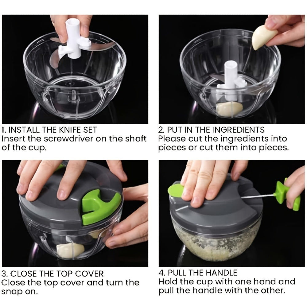 Vegetable Chopper with 3/5 Blades ¨C Multifunctional Onion Chopper, Food Dicer & Salad Cutter with Container | Kitchen Gadget Set for Potato, Carrot, Garlic