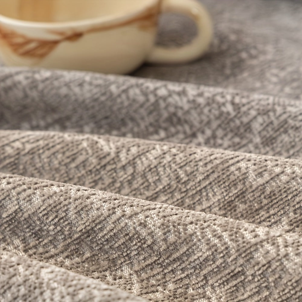Chenille Sofa Cover with Fringe 300GSM - Super Soft Pet Friendly Solid Couch Slipcover for Single 2 4 Seater Living Room Decoration, 4 Colors