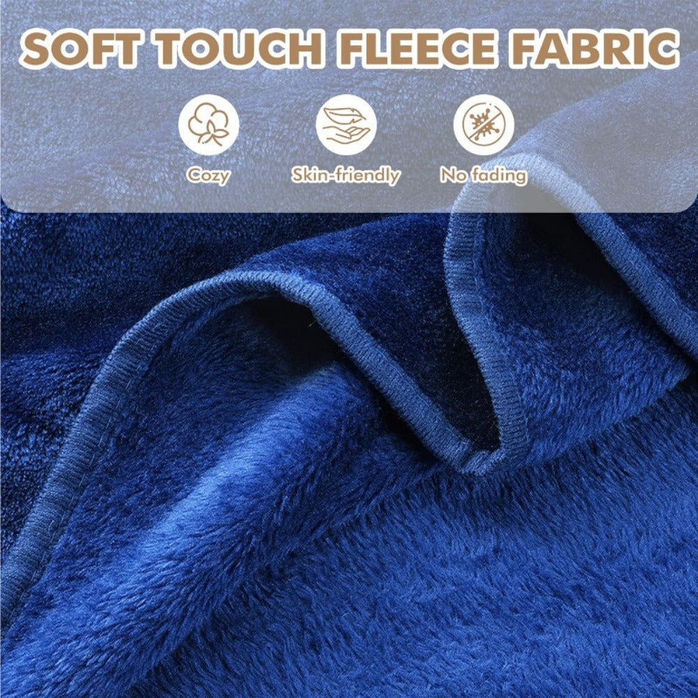 4-in-1 Travel Blanket Airplane - Soft Fleece Poncho Pillow Lumbar Support with Built-in Zipper Bag, Lightweight Packable 40x60in Blanket for Plane Car Office, Holiday Gift