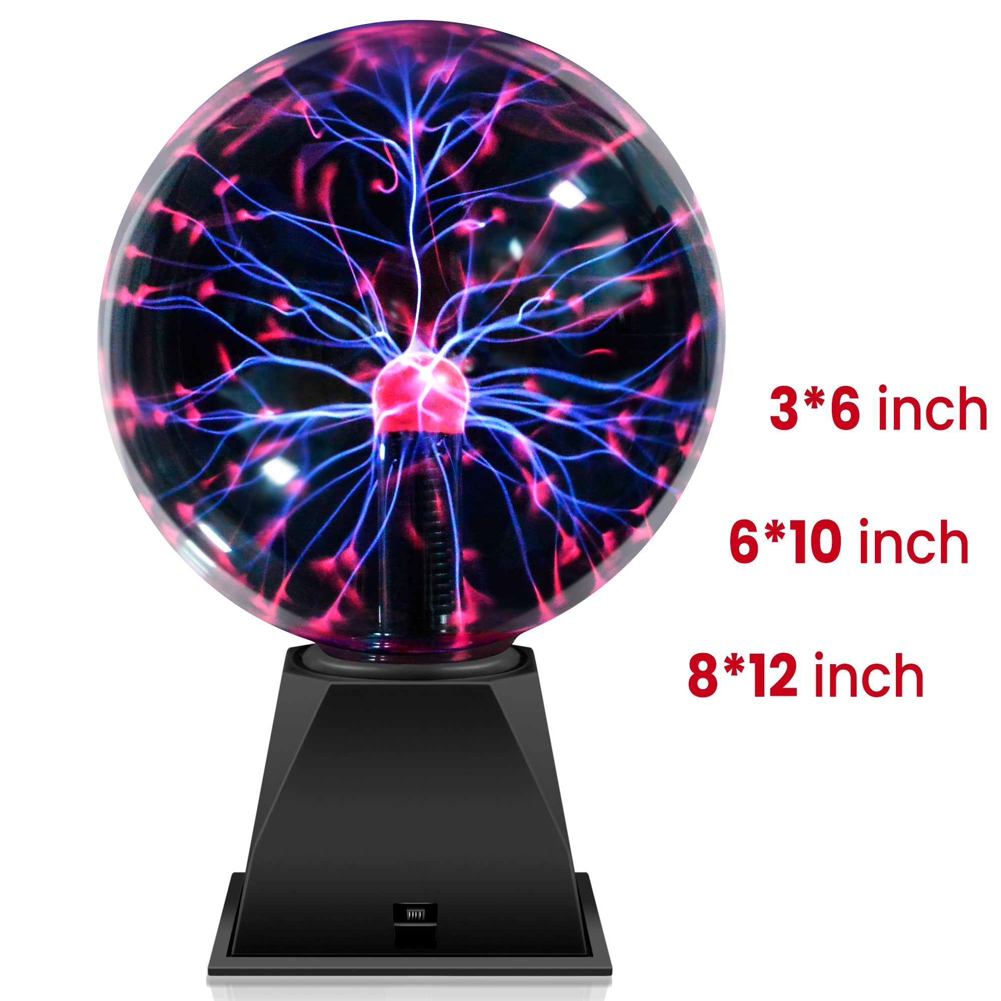 Plasma Ball Lamp Touch Sensitive Lightning Globe, Electric Plasma Sphere Night Light for Home Decor, Desktop Science Toy & Party Accent ¡ª Available in 3¡±, 6¡± & 8¡± Sizes