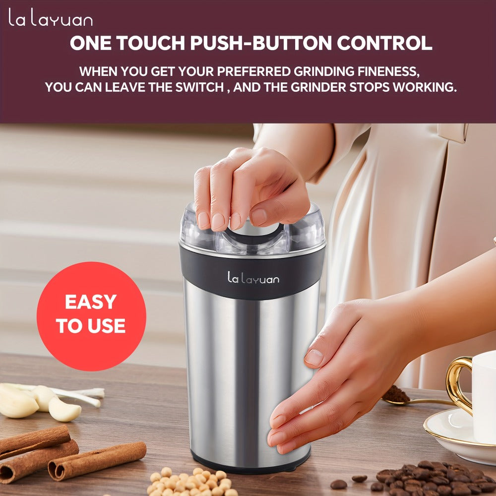 Coffee Bean Grinder Electric 200W Powerful Motor Stainless Steel Chamber Ultra-Fine Blade Grinder One-Touch 12 Cups Multi-Purpose for Spices Nuts Grains 110V US Plug