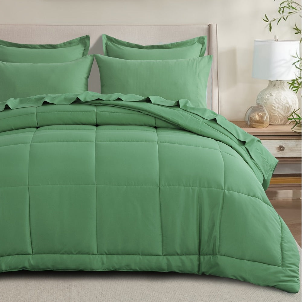 7 Piece Comforter Set Luxury Soft Fluffy Bedding All Season Bed in a Bag with Comforter Fitted Sheet Flat Sheet Pillowcases Hypoallergenic Breathable Easy Care Queen King Twin XL Full