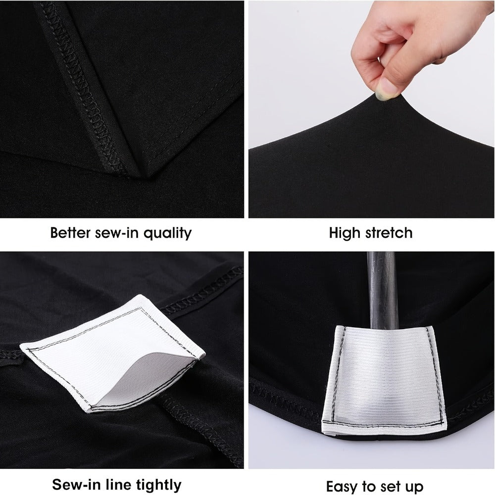 6 Foot Stretch Tablecloth 6/12/24 Pack - Rectangular Spandex Table Cover for Weddings, Trade Shows & Events