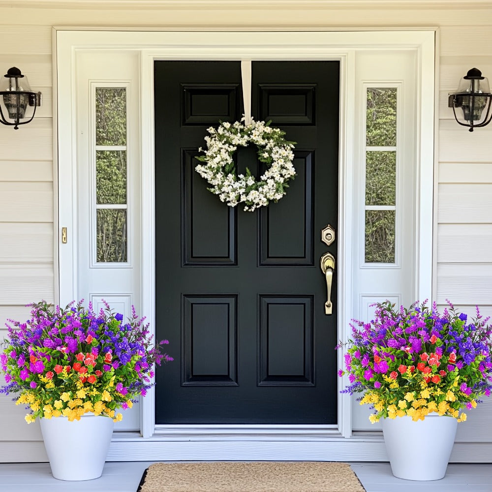 Artificial Flowers Outdoor UV Resistant Faux Daisy Bundles for Porch Patio Garden Decor - 9/18/27/36 Bundles Multicolor Realistic Fake Flowers Spring Summer Window Box Hanging Planter