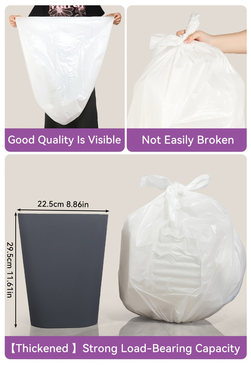 13 Gallon Trash Bags Heavy Duty ¨C Expandable Drawstring & Clear Garbage Bags, Leak-Resistant Odor-Control Liners for Kitchen, Bedroom, Office, Outdoor Use (44/85/104/170/180/360 Count)