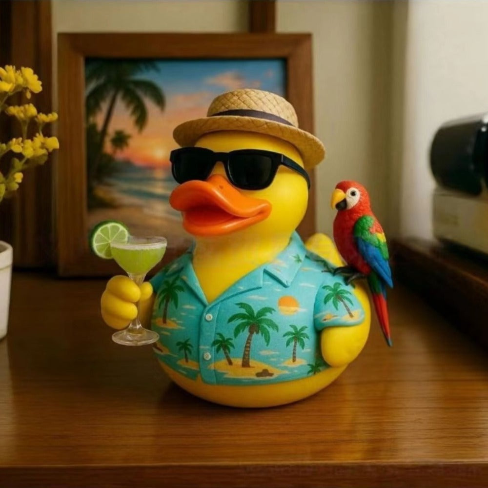 Resin Duck Figurine Tabletop Decor ¨C Beach Style Ornament, Handcrafted Home Decoration, Thanksgiving Gift for Friends & Car Accessories