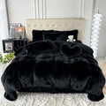 Velvet Duvet Cover Set Fluffy Plush Bedding Minimalist Solid Color, Carved Velvet Quilt Cover with Pillow Shams, Soft Cozy Bedroom Essentials Twin Full Queen King, Black Beige Grey Pink Purple Blue Red Yellow