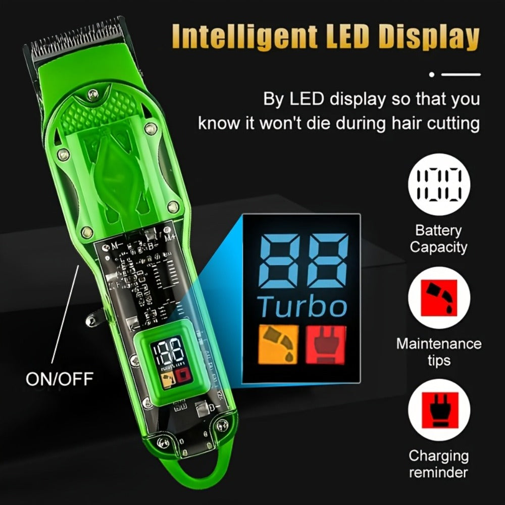 Professional Hair Clippers for Men - Cordless USB Fast Charging with Digital Display, 4 Adjustable Speeds, 4 Limit Combs 0.5-15mm, Rechargeable Lithium Battery, Barber-Grade Portable Clipper Kit 1 or 3 Piece