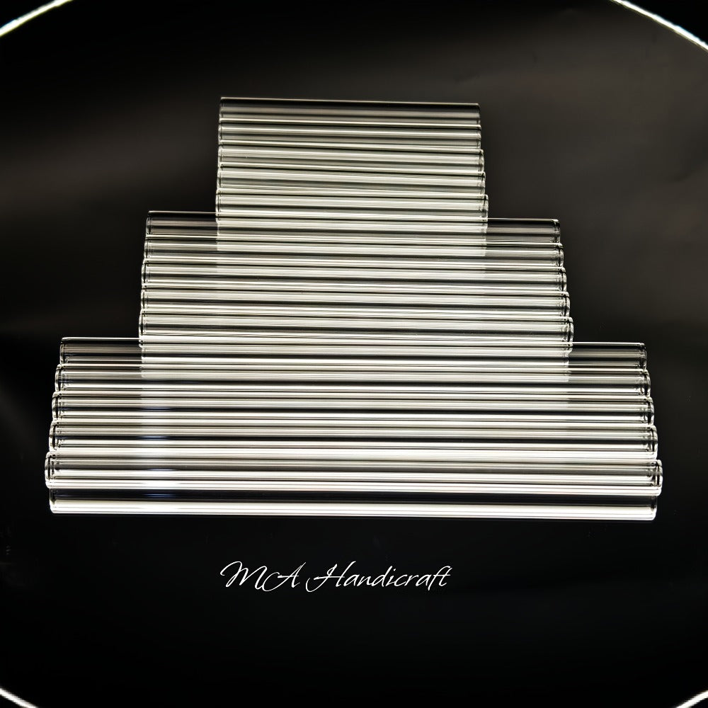 Borosilicate Glass Straws 10pcs Reusable Clear 12mm Wide, Heat Resistant 150¡ãC Dishwasher Safe, Glass Drinking Straws for Hot Cold Drinks Coffee Tea Smoothies Juice, 3 Sizes Available