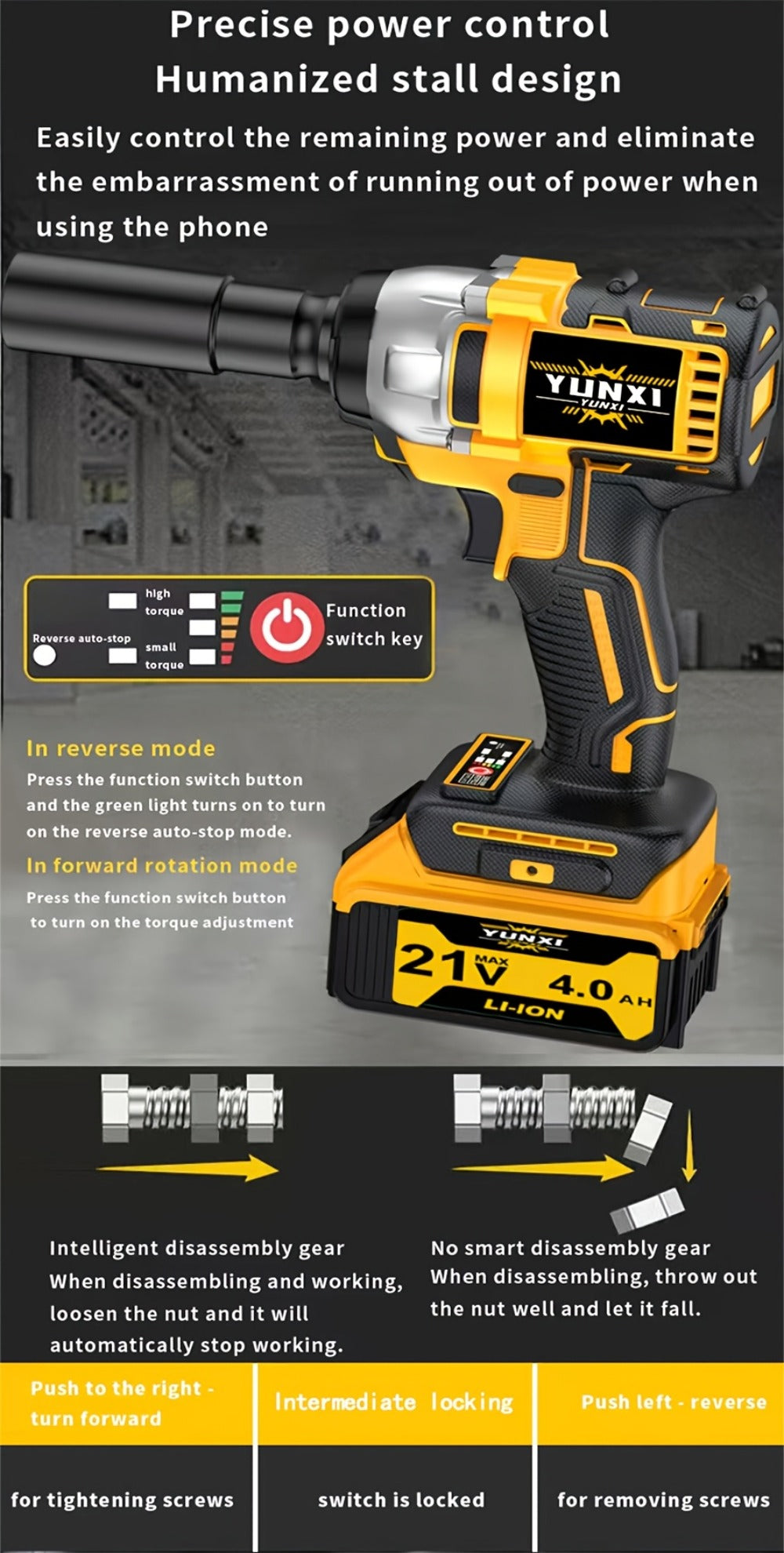 Cordless Impact Wrench 21V Brushless Electric Drill Set with 4000mAh Battery, Toolbox & Full Accessories, Wireless Power Drill for Automotive, Home & Industrial Use, Men's Gift