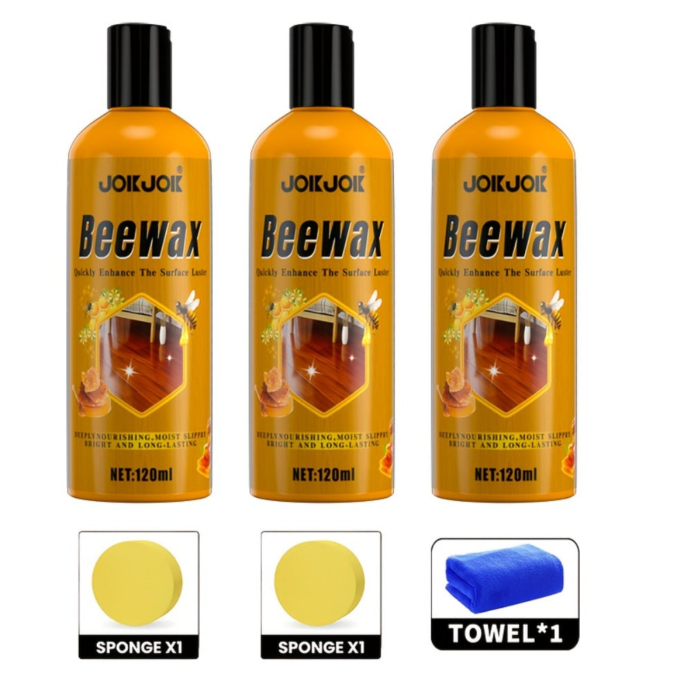 Beeswax Wood Polish & Repair Kit, Natural Wood Furniture Care Wax Deeply Moisturizes, Removes Scratches & Dullness, Restores Shine on Solid Wood Furniture, Floors, Countertops, Doors & Windows ¨C 1, 2 or 3 Piece Set