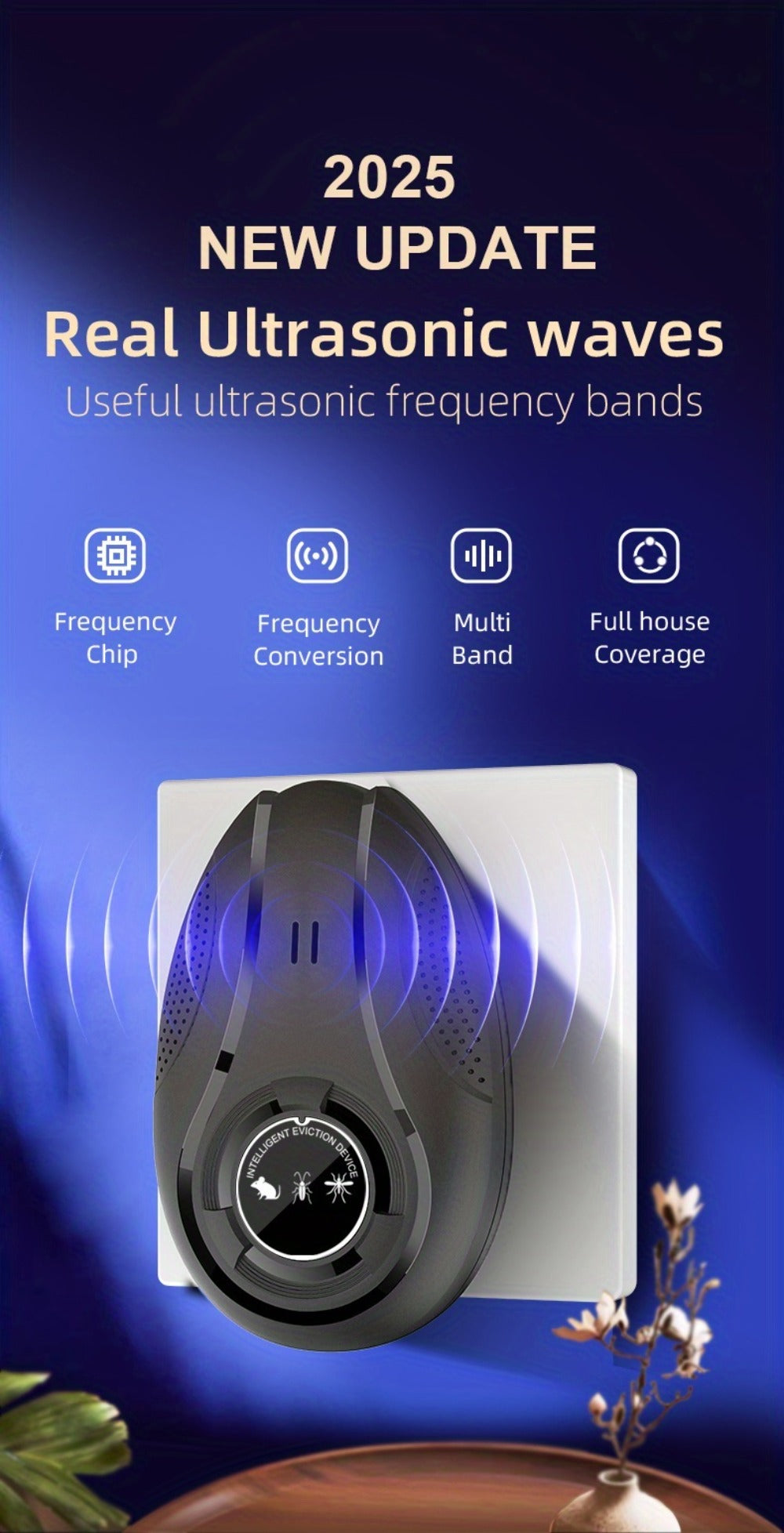 Ultrasonic Pest Repeller for Home Indoor ¨C Plug-In Electronic Mosquito Cockroach Mouse Ant Spider Repellent Device for House Office Warehouse