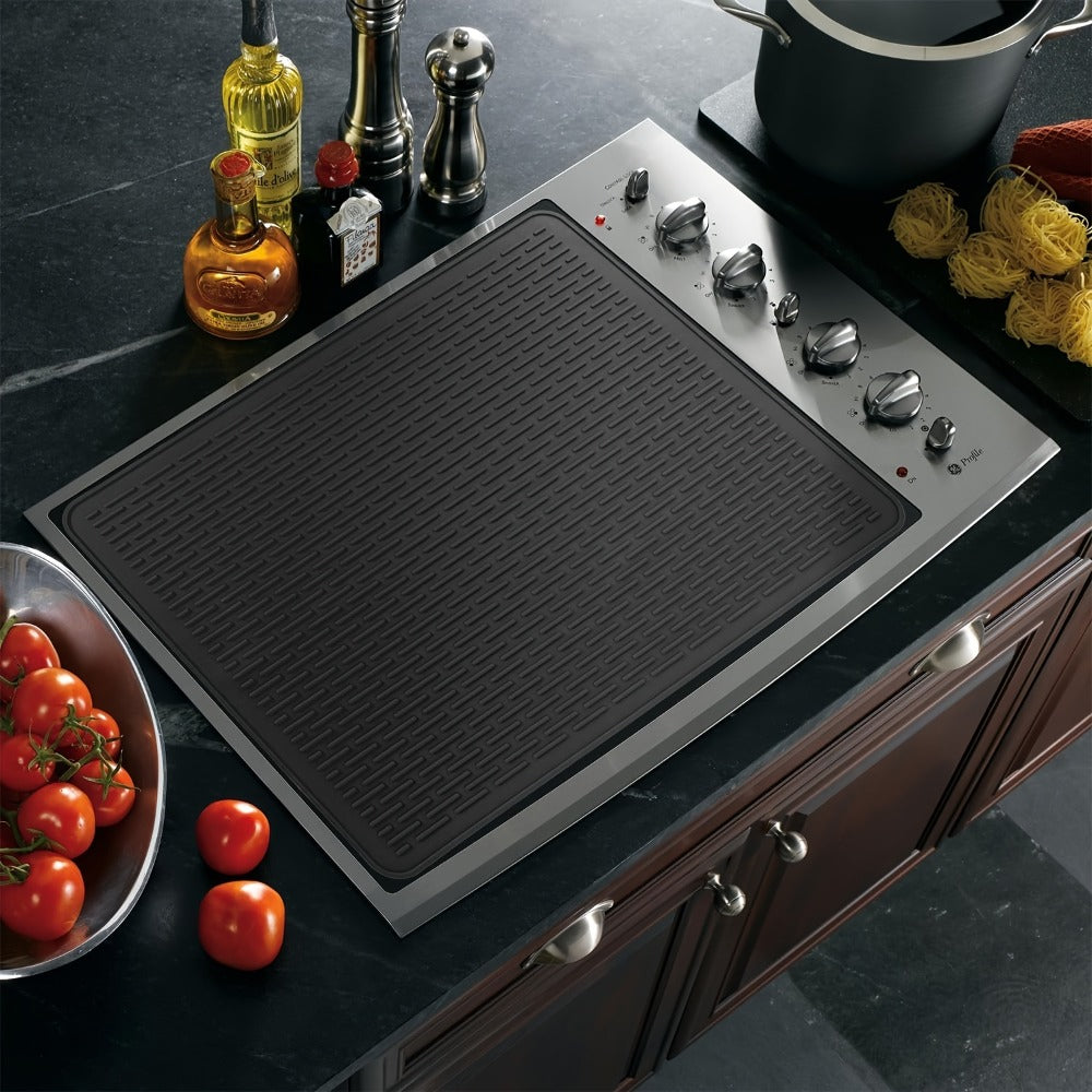Silicone Stove Top Cover Mat ¨C Heat-Resistant 28x20 Inch Cooktop Protector & Dish Drying Mat for Gas & Electric Stoves ¨C Scratch-Resistant Kitchen Counter Guard ¨C 1 or 2 Pack with Magnetic Rack Option