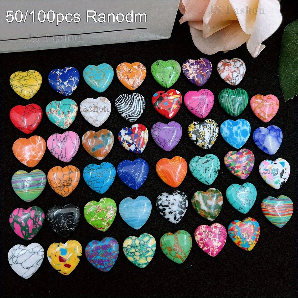 Heart Shaped Stones 50 100pcs Colorful Rainbow Natural Stone Hearts for DIY Jewelry Making Yoga Meditation Worry Stones Christmas Valentine Gift Craft Supplies