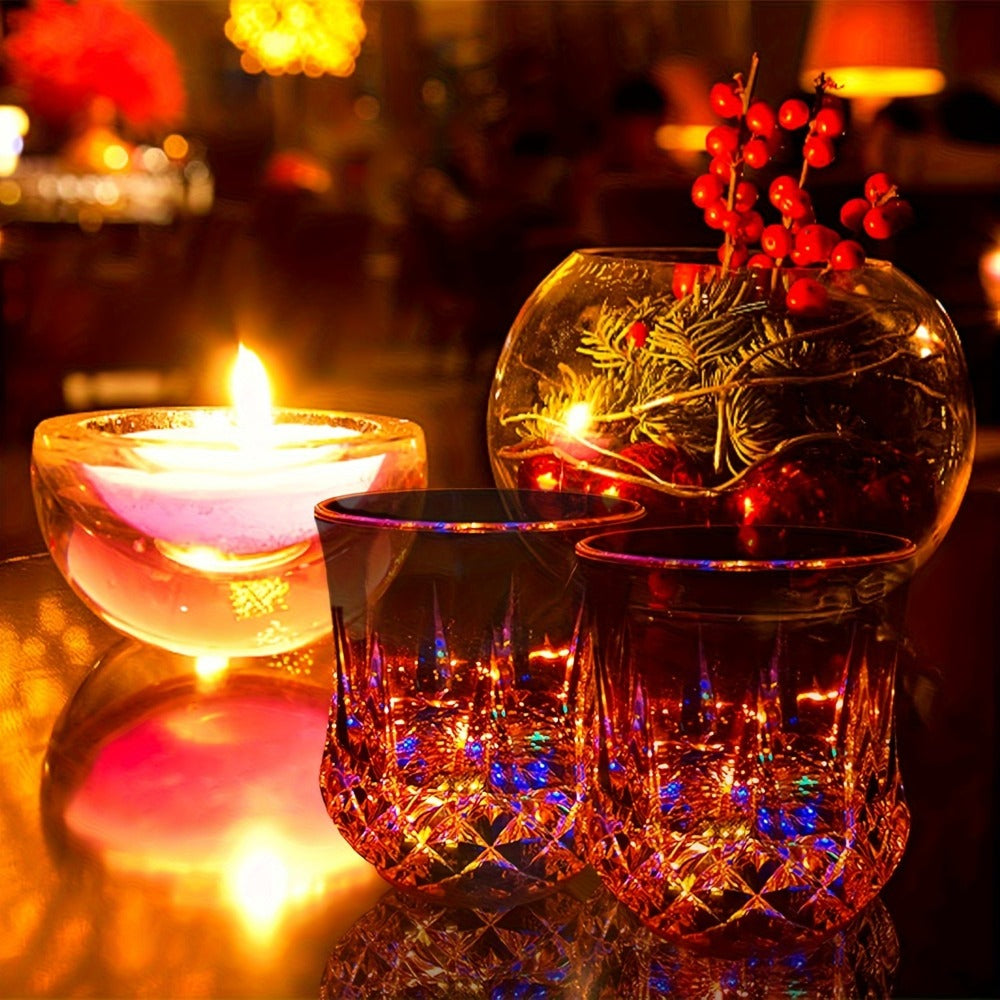 LED Glowing Cups Liquid Activated Light Up Tumblers Multicolor Flash Crystal Wine Glasses for Bar Party Decor 4 Pack 6 Pack