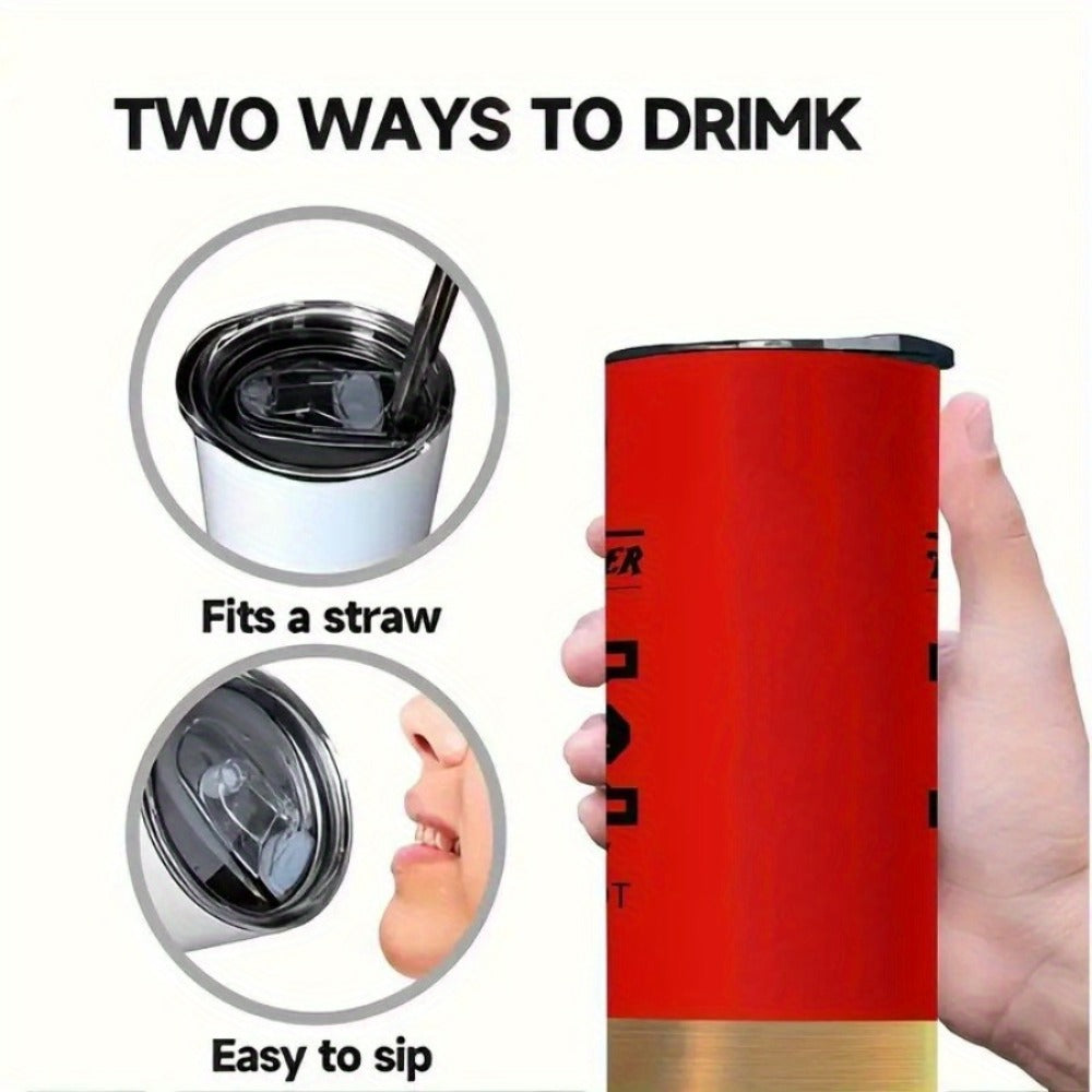 Hunting Tumbler 20oz Antler Bullet Graphic Stainless Steel Insulated Cup with Lid & Straw Travel Coffee Mug Hot Cold Drinks Gift for Men Birthday Father's Day