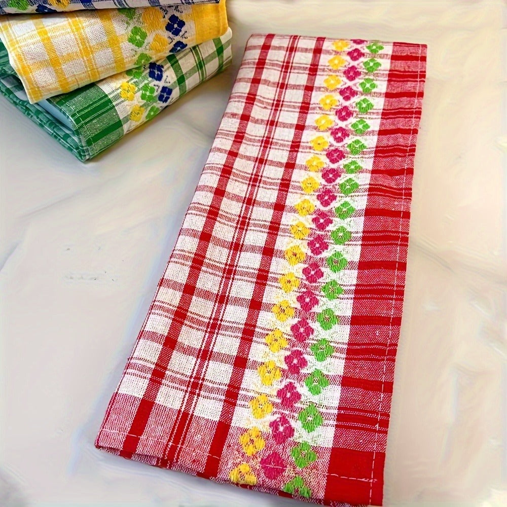 Kitchen Towels 4-Pack 18x28 Inch Extra Large Absorbent Dish Towels Set - Super Soft Quick Dry Farmhouse Stripe Tea Towels, Machine Washable