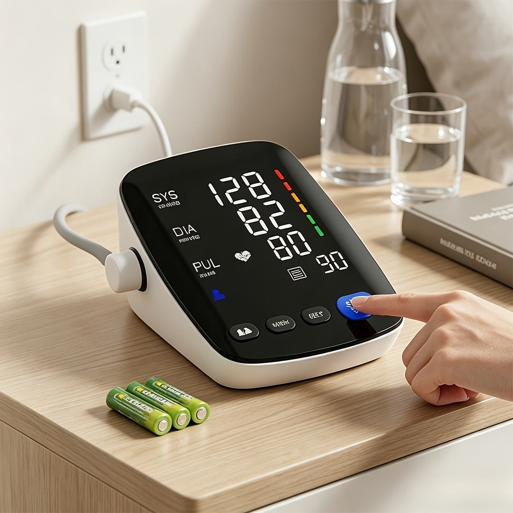 Upper Arm Blood Pressure Monitor ¨C Automatic Digital BP Machine, Large LED Display, 2-User 198 Memory, Adjustable Cuff 8.7-17in, One-Touch, Type-C, Home Use