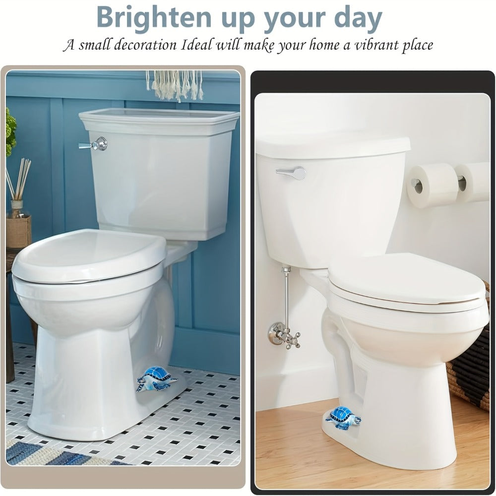 Decorative Toilet Bolt Covers Sea Turtle - 2pcs Cute Coastal Bathroom Decor Toilet Bolt Caps, Easy Install Fun Bathroom Accessories, Toilet Screw Cover Replacement Parts, Blue & Green Options